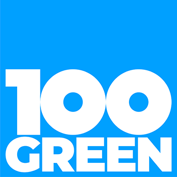 One hundred green logo.