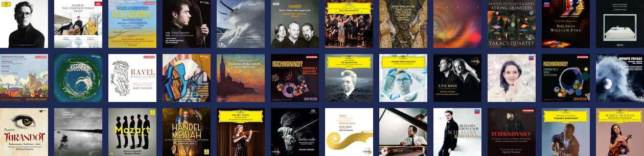 A selection of classical music album covers.
