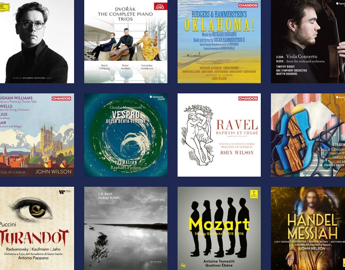 A selection of classical music album covers.