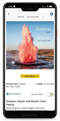 A screenshot showing the Presto app album screen on an iPhone.