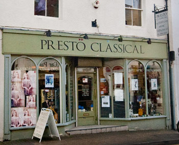 The Presto Classical shop front in Park Street.